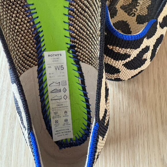 rothys leopard pointed toe flats Size 5 - Picture 6 of 9